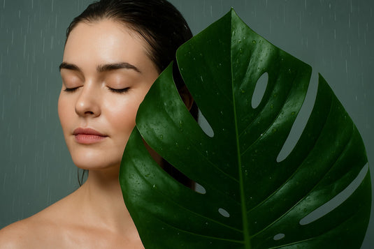 Applying sunscreen on a cloudy monsoon day using Glamacious Light & Brightening Moisturiser SPF 30