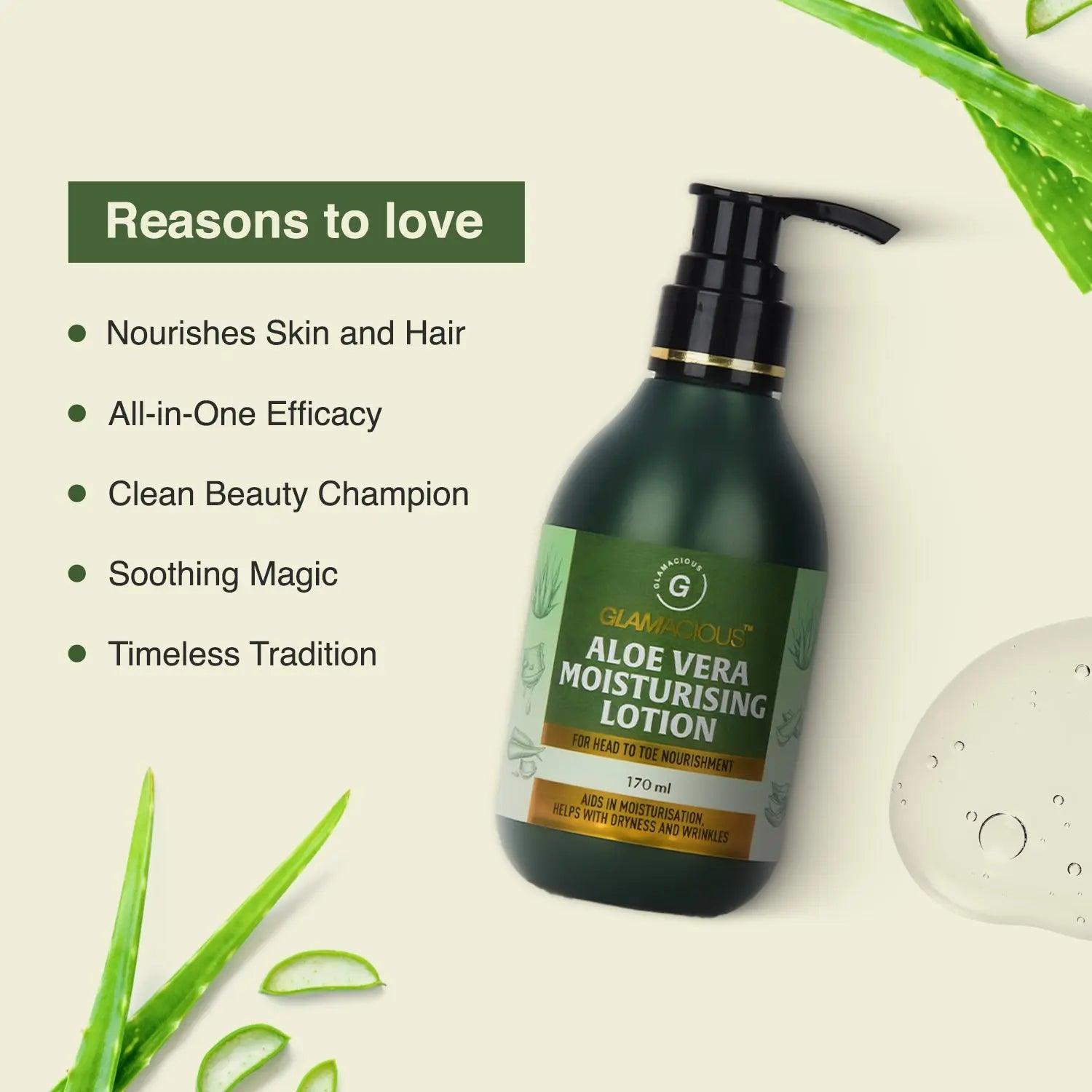 Glamacious Aloe Vera Moisturising Lotion - Glamacious