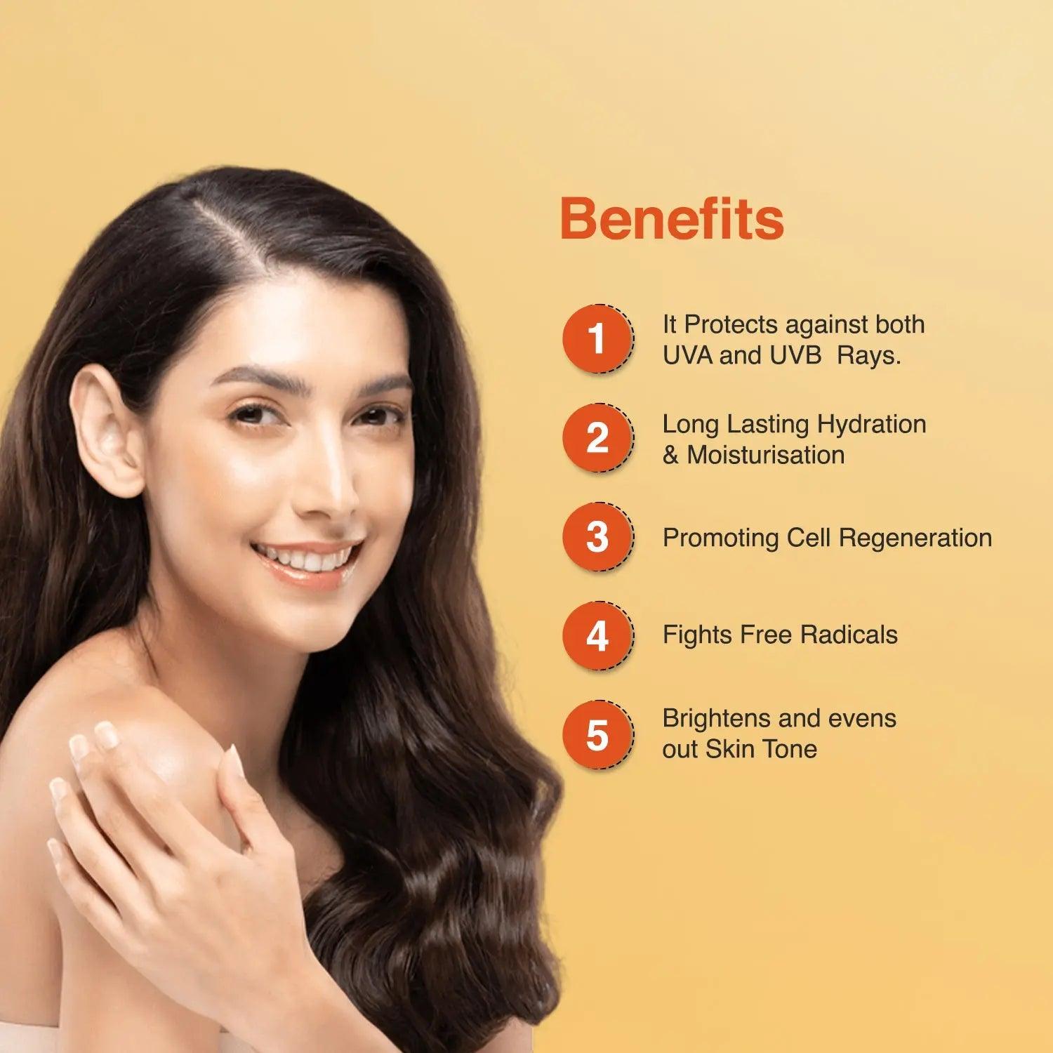 Glamacious Light & Brightening Moisturiser with sunscreen broad spectrum SPF 30+++ - Glamacious