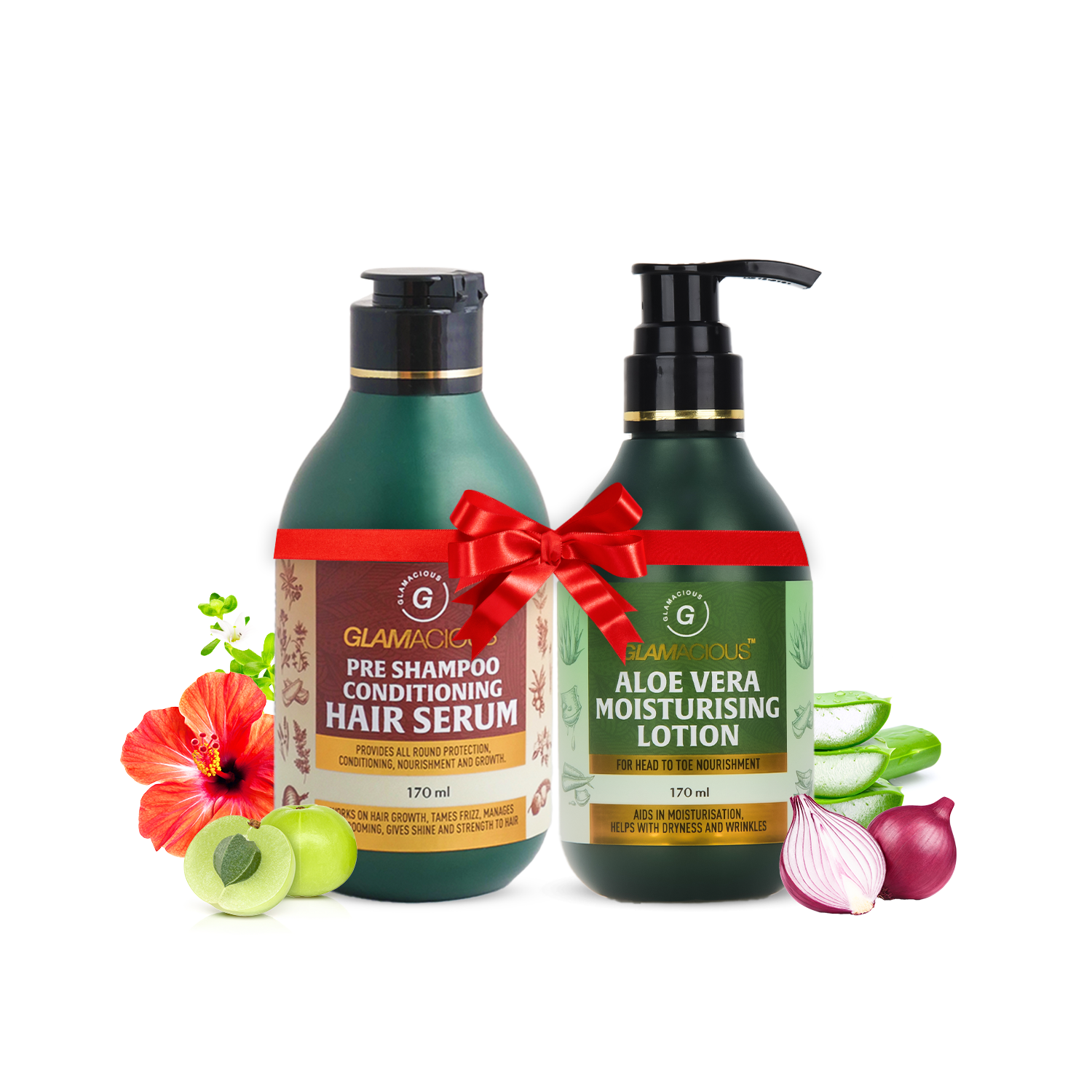 ​Pre shampoo conditioning hair serum + Aloe vera moisturising lotion - Glamacious