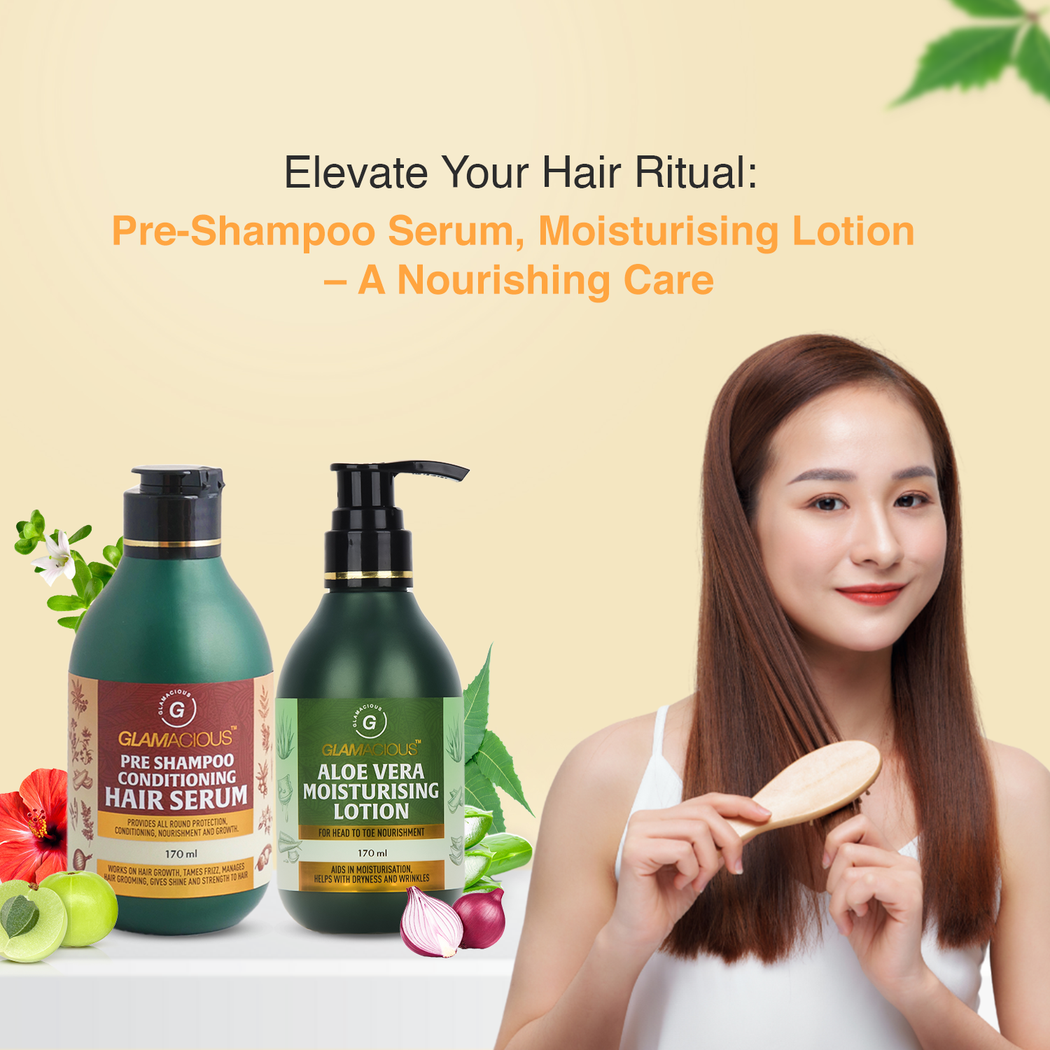 ​Pre shampoo conditioning hair serum + Aloe vera moisturising lotion - Glamacious